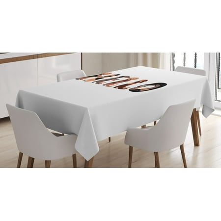

Dachshund Tablecloth Dachshund Puppies Spelling the Word Hello Lovely Animal Font Design Rectangular Table Cover for Dining Room Kitchen 60 X 84 Inches Brown Caramel Taupe by Ambesonne