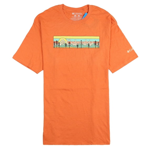 Columbia Men's Pine Tree Striped Logo T-Shirt XX-Large Desert Orange