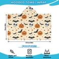 thumbnail image 2 of Vintage Halloween Icons Pattern Hooded Bath Towel，50"x30" for Ages 3 To 12 Kids, Quick Dry Lightweight Soft Microfiber Hood Beach Towel Cover Up for Kids, 2 of 7
