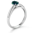 thumbnail image 3 of Gem Stone King 0.50 Ct Oval Cabochon Green Simulated Opal 10K White Gold Solitaire Engagement Ring, 3 of 4