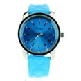 thumbnail image 2 of SA106 Womens Qulit Silicone Round Rhinestone Analog Wrist Watch Blue Silver, 2 of 4
