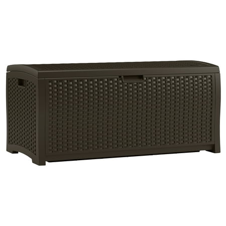 Suncast 73 Gallon Java Resin Wicker Deck Box