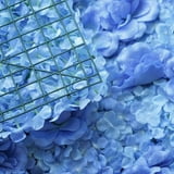 Efavormart 4 Pack 11 Sq ft. UV Protected LIGHT BLUE 3D Silk Rose & Hydrangea Flower Panel Wall ...