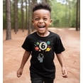 thumbnail image 4 of Olive Loves Apple 6th Birthday Rocket Astronaut Themed T-Shirts with Moon Balloon and Planets for Boys and Girls Black Shirt Youth Large, 4 of 6
