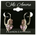thumbnail image 2 of Mi Amore Flower Dangle-Earrings Silver-Tone/Purple, 2 of 4