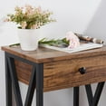 thumbnail image 6 of VECELO 27.6" Tall Nightstand with Drawer and Low Shelf, Industrial Side End Table for Bedroom/Living Room/Office, Brown, 6 of 8