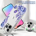 thumbnail image 2 of Compatible avec iPhone 13 Pro Max Étui (6.7 Pouces) Motif Fleur Transparent Couverture Complète 360 Pcs Dur + Silicone Souple TPU 2 en 1 Étui de Téléphone Résistante aux Rayures pour Femmes Filles-Violet Lavande, 2 of 7