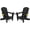 Black, variant on SERWALL Outdoor Adirondack Chair Set of 2 with Cup Holders,Foldable,Gray
