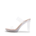 thumbnail image 2 of DREAM PAIRS Women's Clear Two Strap Open Toe High Block Chunky Slip on Dress Heel Sandals, 2 of 5