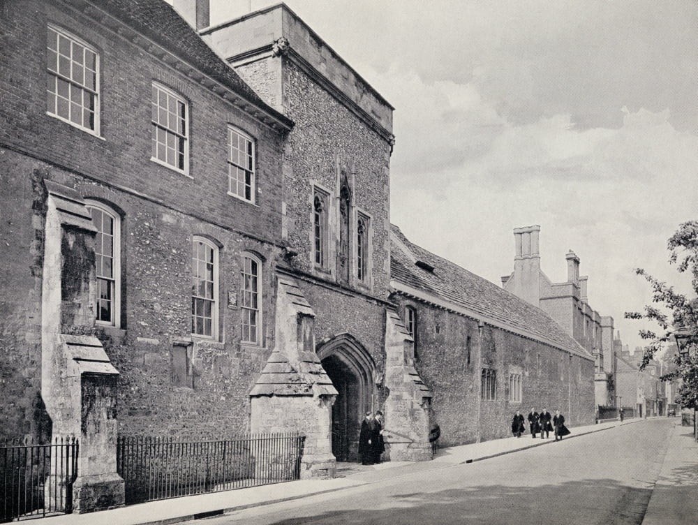 Winchester College The North Front Seen From The Direction Of Wolvesey Palace Circa 1930 From Winchester College By Christopher Hawkes Published By Country Life Limited London 1933 Canvas Art - Ken We