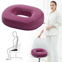 Cozival Donut Pillow, Memory Foam Seat Cushion with Hollow Center, Slow-Rebound Orthopedic Coccyx Pillow for Office Chair, Car Seat, and Home Use, Pressure Relief Comfort Pad, Coccyx Cushion, Purple