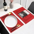 thumbnail image 4 of Placemats,Durable Placemats for Dining Table,Washable Woven Vinyl Kitchen Placemats Set of 4 (18 x 12 inches,Passionate Red), 4 of 6