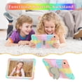 thumbnail image 4 of Dteck Butterfly Kids Case for Samsung Galaxy Tab A11 Plus / Tab A9+ 11 Inch, Heavy Duty Shockproof Protective Case with Stand Shoulder Strap, Rainbow + Beige, 4 of 6