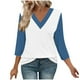 thumbnail image 2 of mfyjkho Tops De Moda Para Mujer, Camiseta De Moda Para Mujer, Blusa Informal Con Mangas 3/4 Y Cuello En V Tops De Gimnasio Para Mujer L, 2 of 7
