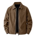 thumbnail image 6 of Men's Corduroy Jacket Lapel Collar Full Zip Up Long Sleeve Casual Coat Classic Textured Outerwear with Pockets, 6 of 9
