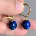 thumbnail image 2 of K-KED Handmade 10MM Natural Lapis Lazuli Round Bead Hook Earrings Handmade, 2 of 5