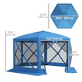 thumbnail image 3 of 12' x 12' Pop Up Screen Tent, Camping Shelter Picnic Canopy, Blue, 3 of 10