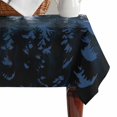 thumbnail image 4 of Forest Table Cloth Waterproof Tablecloths, Dark Blue Fall Bird Vintage Farmhouse Tree Tablecloth Dining Table Cover for Kitchen Party Tabletop Outdoor, Rectangle Tablecloth 52x70 Inch, 4 of 9