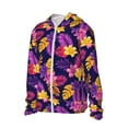 thumbnail image 2 of Sigee Purple Flower Print UPF50+ Men's Sun Protection Hoodie Shirt SPF UV Shirt Long Sleeve Fishing Outdoor Lightweight, S-3XL, 2 of 9