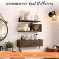 thumbnail image 6 of Autumn Alley Rustic Farmhouse Bathroom Shelves Wall Mounted – Industrial Floating Shelves for Bathroom With Towel Bar – Stunning Inlaid Wood Design, Above Toilet Shelves Rustic Towel Rack, 6 of 7