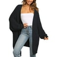thumbnail image 2 of Coloody Womens Open Front Slouchy Sweaters Long Batwing Sleeve Oversized Knit Cardigans with Pocket, 2 of 5