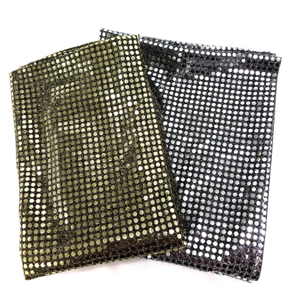 Shason Textile (3 Yards Cut) Spangle Large Glitter Fabric Knit, Gold, Available In Multiple Colors
