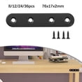 thumbnail image 3 of Supports Droits Noirs 304 Acier Inoxydable Plaques Plates avec Vis 12 Pcs, 3 of 8