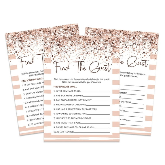 Inkdotpot Find The Guest Baby Shower Game - Fun Party Games Activities, Decorations,Confetti ThemeBabyShower Party Collection- Pack of 50