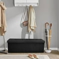 thumbnail image 4 of HLL 43 Inches Folding Storage Ottoman Bench, Ottoman Foot Rest, End of Bed Bench, Storage Chest, Load 660 lb, for Living Room, Bedroom, Entryway, Cream, 4 of 5