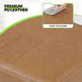 thumbnail image 5 of Magshion 31.5" Upholstered Counter Bar Stool Set of 2, Backless PU Leather Saddle Seat Barstools for Kitchen Island, Metal Frame, Camel, 5 of 8