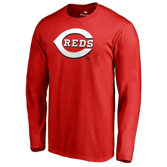 Men's Red Cincinnati Reds Team Wordmark Long Sleeve T-Shirt