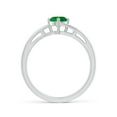 thumbnail image 2 of ANGARA Natural Classic Round Emerald Solitaire Bypass Engagement Ring in 14K White Gold for Women (Size-5mm) | May Birthstone, Birthday, Anniversary, Jewelry Gift for Women | Natural Emerald Ring, 2 of 9