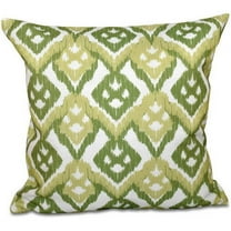 E by Design 16” x 16” Hipster Green Geometric Polyester Decorative Pillow, Outdoor Usage