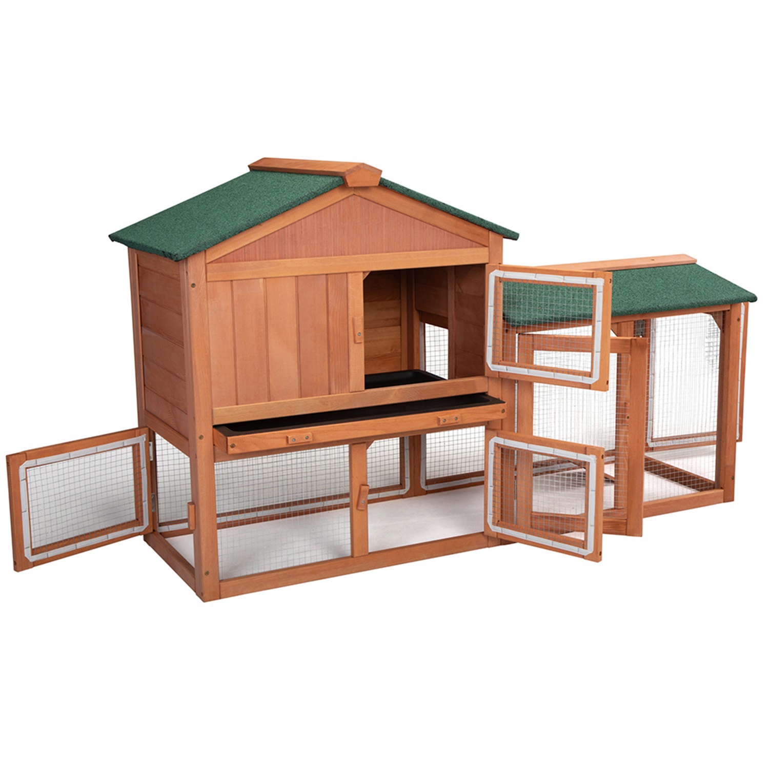 Pefilos Wooden Rabbit House Outdoor Indoor Rabbit Cage Large Bunny