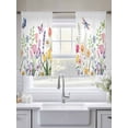 thumbnail image 5 of Wildflowers Sheer Curtains 45 Inch Length 2 Panels Set Window Treatments, Spring Country Tulip Butterfly Floral Leaf Rod Pocket Semi Curtains for Living Room/Bedroom/Kitchen Décor, 104"W x 45"L, 5 of 7