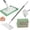White-6 Cloths, variant on Zlinib Clamp Grip Mini Mop, Zero Touch Cloth Changing Mop with Automatic Push Pull Handle,360 Rotating Lazy Mops Wet Dry for Whole House Cleaning,Retractable Gap Dust Cleaner Flat Mops