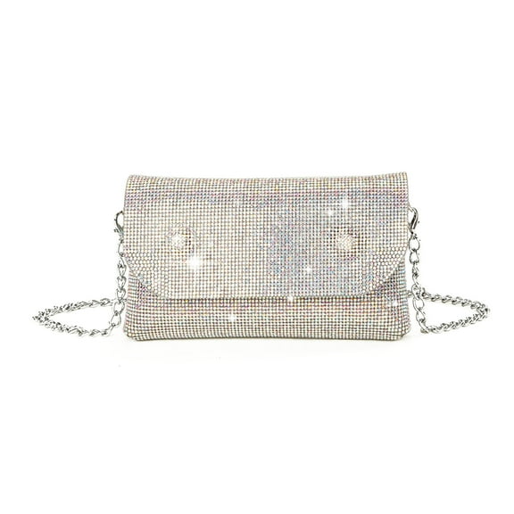 Women Handbag Glitter Evening Bag Party Bridal Clutch Prom Wedding Purse Shoulder Crossbody Bags Detachable Chain