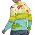 thumbnail image 6 of Xecao Two Frogs Are Sitting On Water Lilies Pattern Men's Adult Pullover Hoodie,Hooded Sweatshirt-Large, 6 of 7