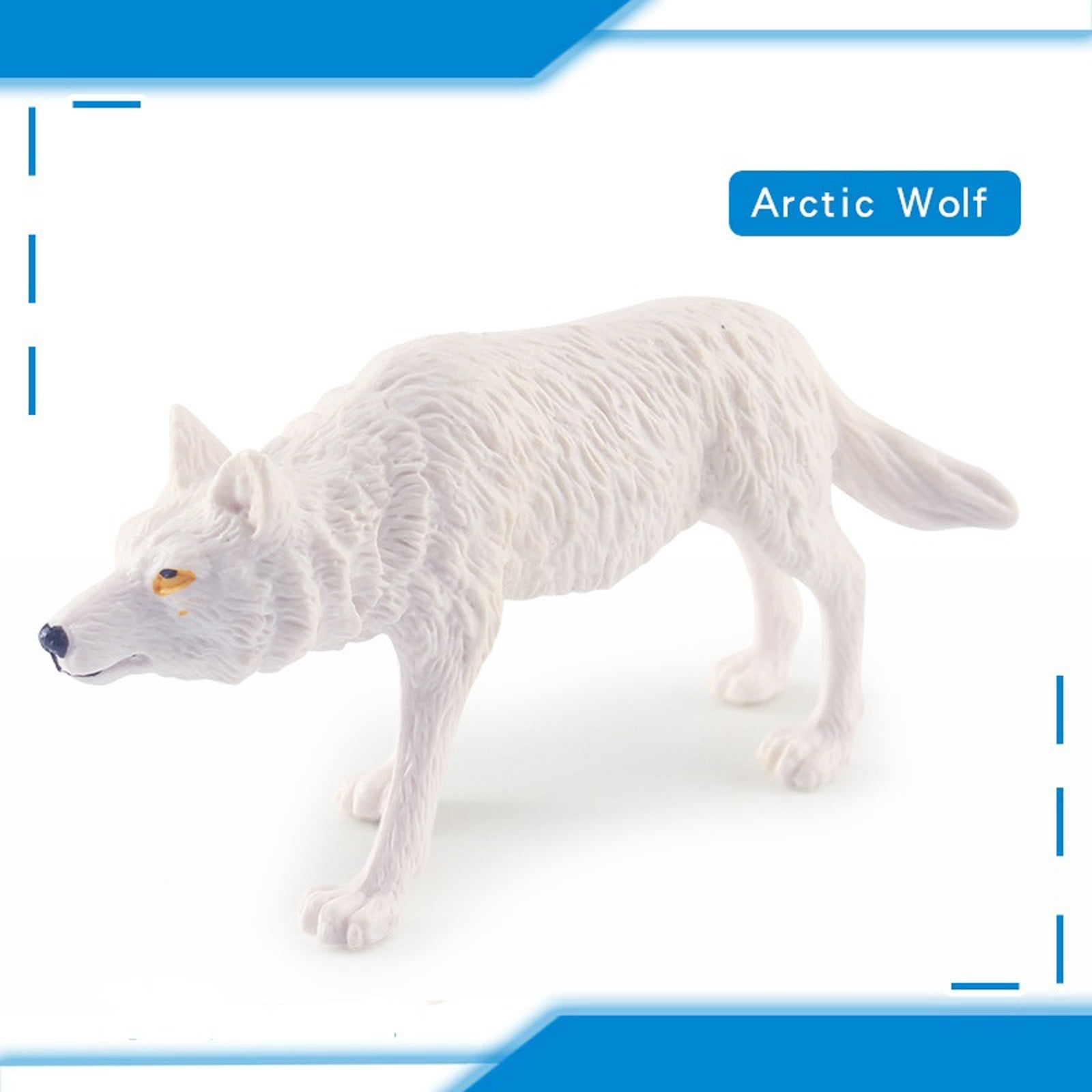 Wolf Cub Toy Figure Set 5PC Simulation White Wolf Model Roaring Wolf Walking Wolf Cub Desktop Sand Table Decoration Ornaments