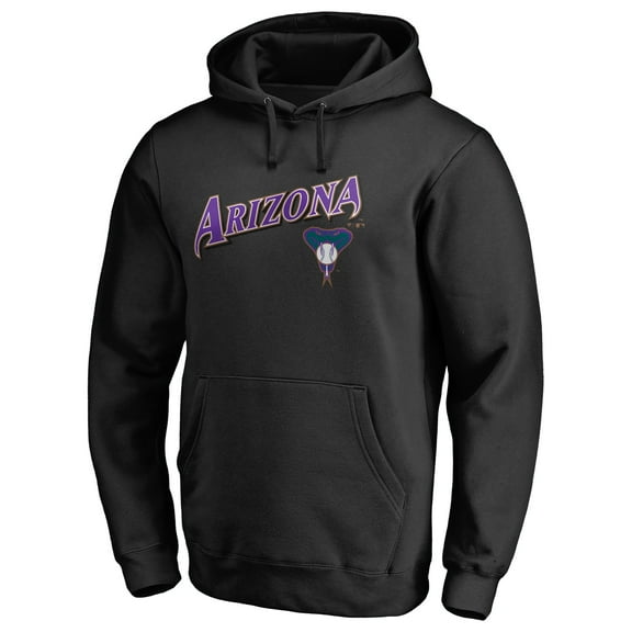 Men's Black Arizona Diamondbacks Vintage Cooperstown Collection Wahconah Fitted Pullover Hoodie