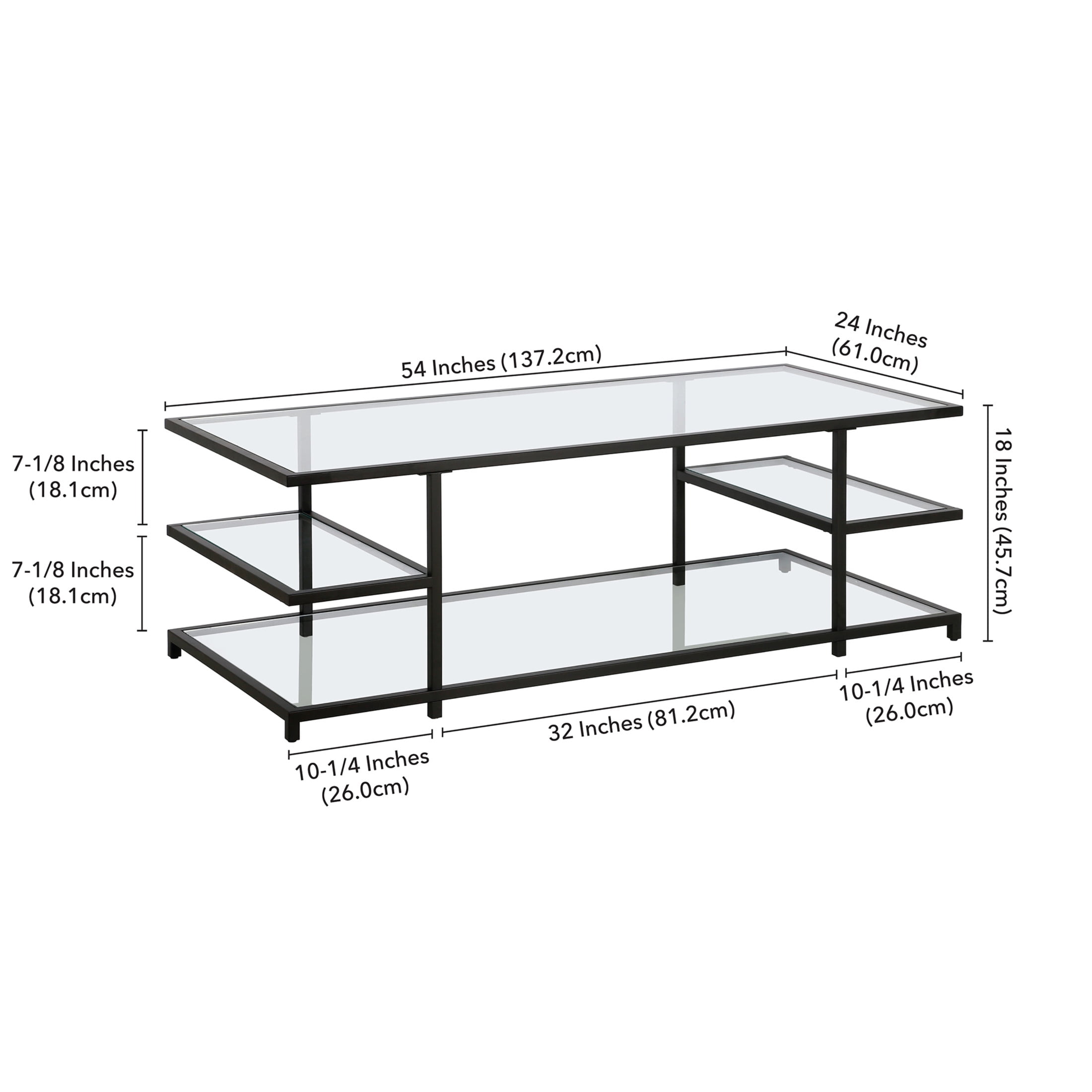 Evelyn&Zoe Modern/Contemporary 54" Wide Blackened Bronze Coffee Table