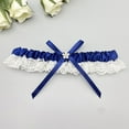 thumbnail image 2 of XASZHN Bride Wedding Garter White Lace Floral Leg Garter Set Navy One Size, 2 of 3