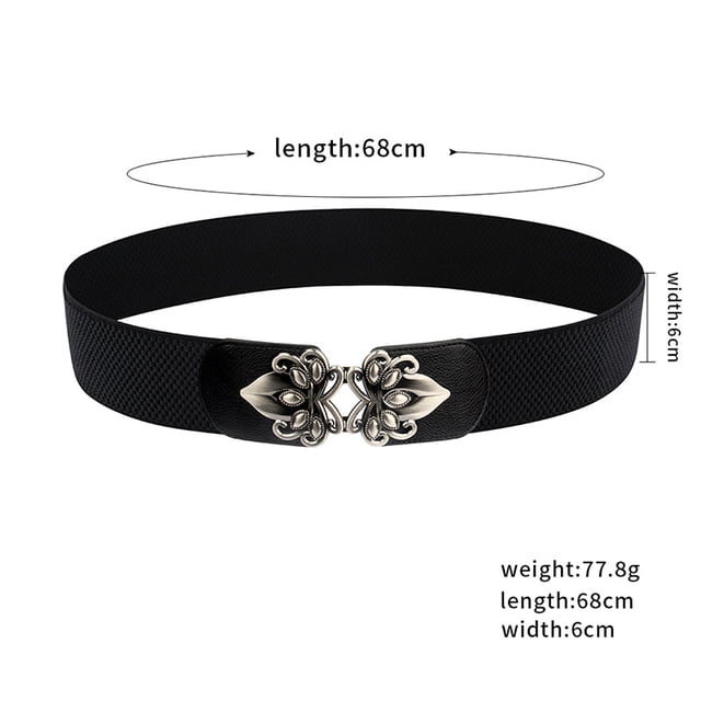 Cinturón elástico para mujer, cintura ancha elástica, ajustado, adelgazante, para vestir, camisa, abrigo, cintura exterior negra, universal