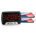 thumbnail image 3 of Large 1.4” red LED Digital FM Clock Radio 2 USB Charging Port, 3 of 5
