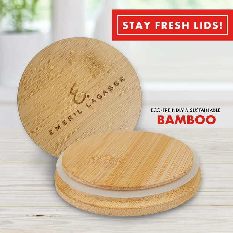 Sustainable 22 oz Glass Container | Bamboo Lid