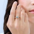 thumbnail image 2 of ANGARA Natural Solitaire 1.12 ct Aquamarine Twisted Split Shank Engagement Ring in 14K Rose Gold for Women (Size-7mm) | March Birthstone, Anniversary, Jewelry Gift for Women | Natural Aquamarine Ring, 2 of 9
