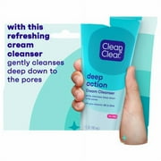 Clean & Clear Oil-Free Deep Action Cream Face Wash Cooling Face Cleanser with Pro-Vitamin B5 & BHA