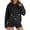 Black, variant on Pet Pouch Hoodie for Women Cat Face and Whisker Print Long Sleeve Pullover with Button Flap Pouch Casual Hoodies