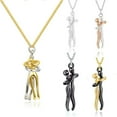 thumbnail image 3 of Fashion Cooper Couple Hug Pendant Necklace Women Valentine's Day Gifts E3O2, 3 of 9