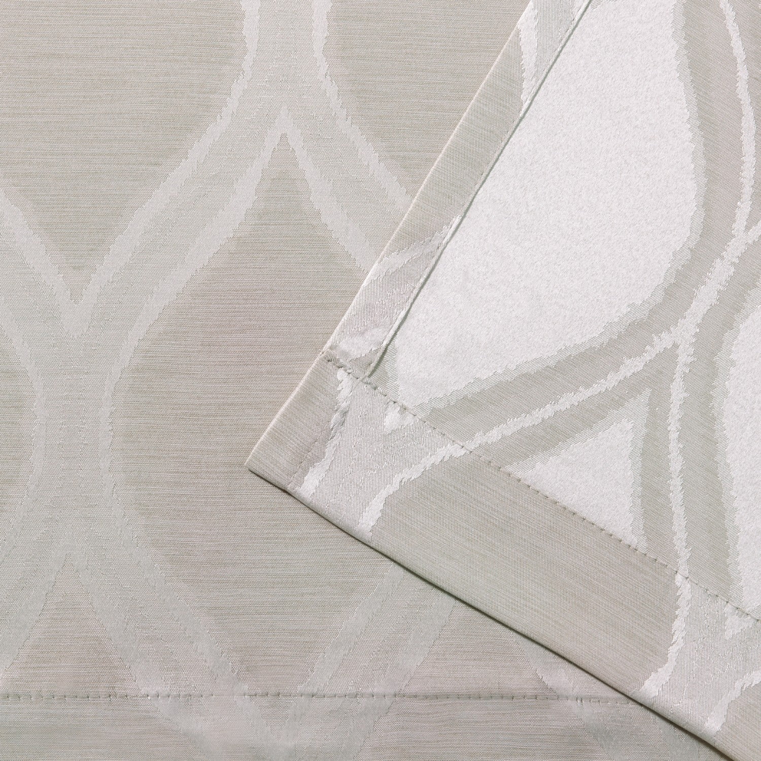 Exclusive Home Montrose Ogee Geometric Textured Linen Grommet Top Curtain Panel Pair, 54"x96", Linen